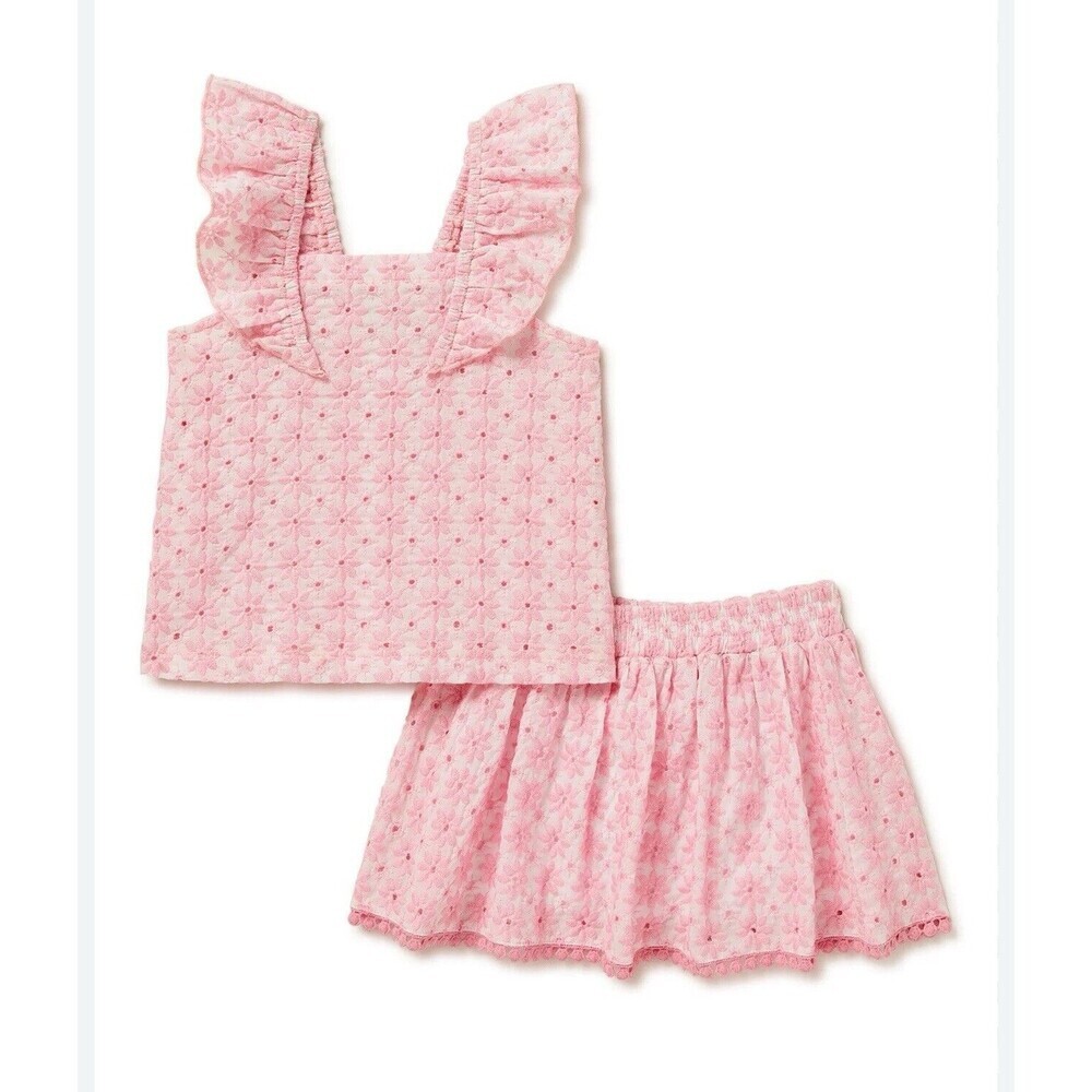 Design History Girls Pink Ruffle Trim 2 pcs Set Size 3t cute gift floral print